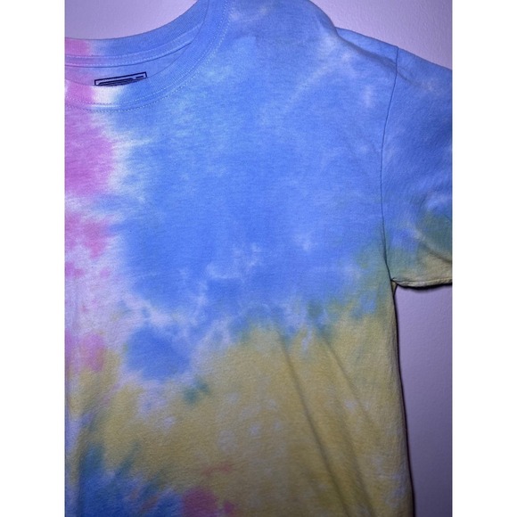 NWOT. Y2K BUZZ Tie Dye Pink Blue and Yellow T-shirt Womens Medium - Picture 4 of 5